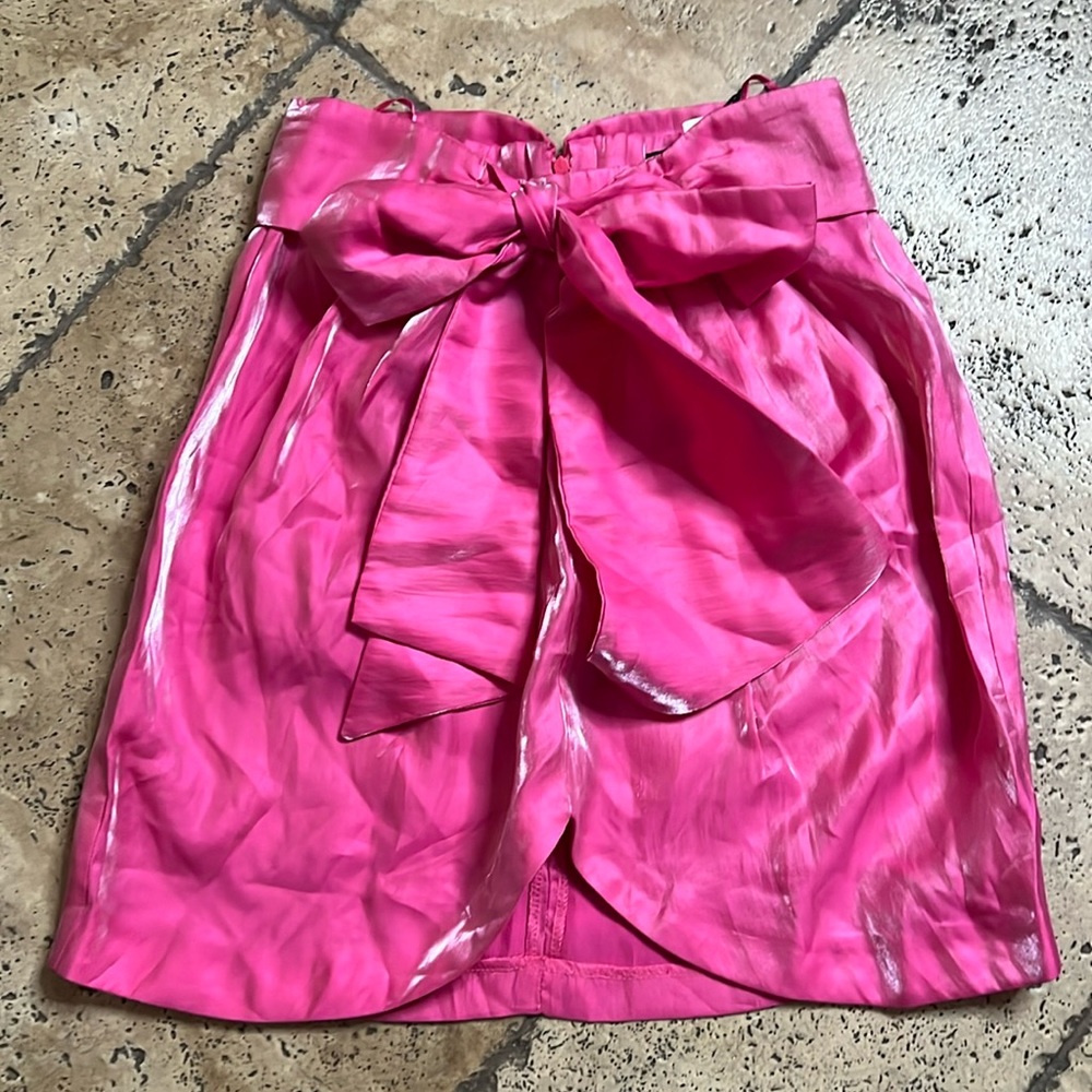 Pink high waisted mini skirt
